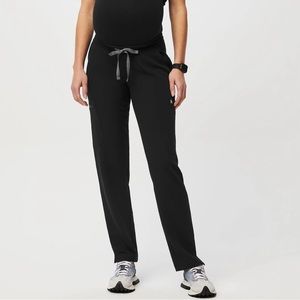 Figs Yola Maternity Scrubs in Black Size Large